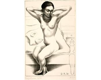 Fig. xix. Diego Rivera, Nude with Beads (Frida Kahlo), lithograph, 1930.