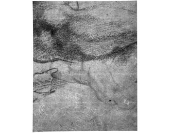MICHELANGELO BUONARROTI (CAPRESE 1475-1564 ROME)
Study for a foot of the Libyan Sibyl (recto); Study of a leg with knee bent (verso)
with ink inscription 'Michel Angelo Buana Roti' (lower left)
red chalk (recto); black chalk (verso)
5 ¼ x 4 5⁄8 in. (13.5 x 11.5 cm)